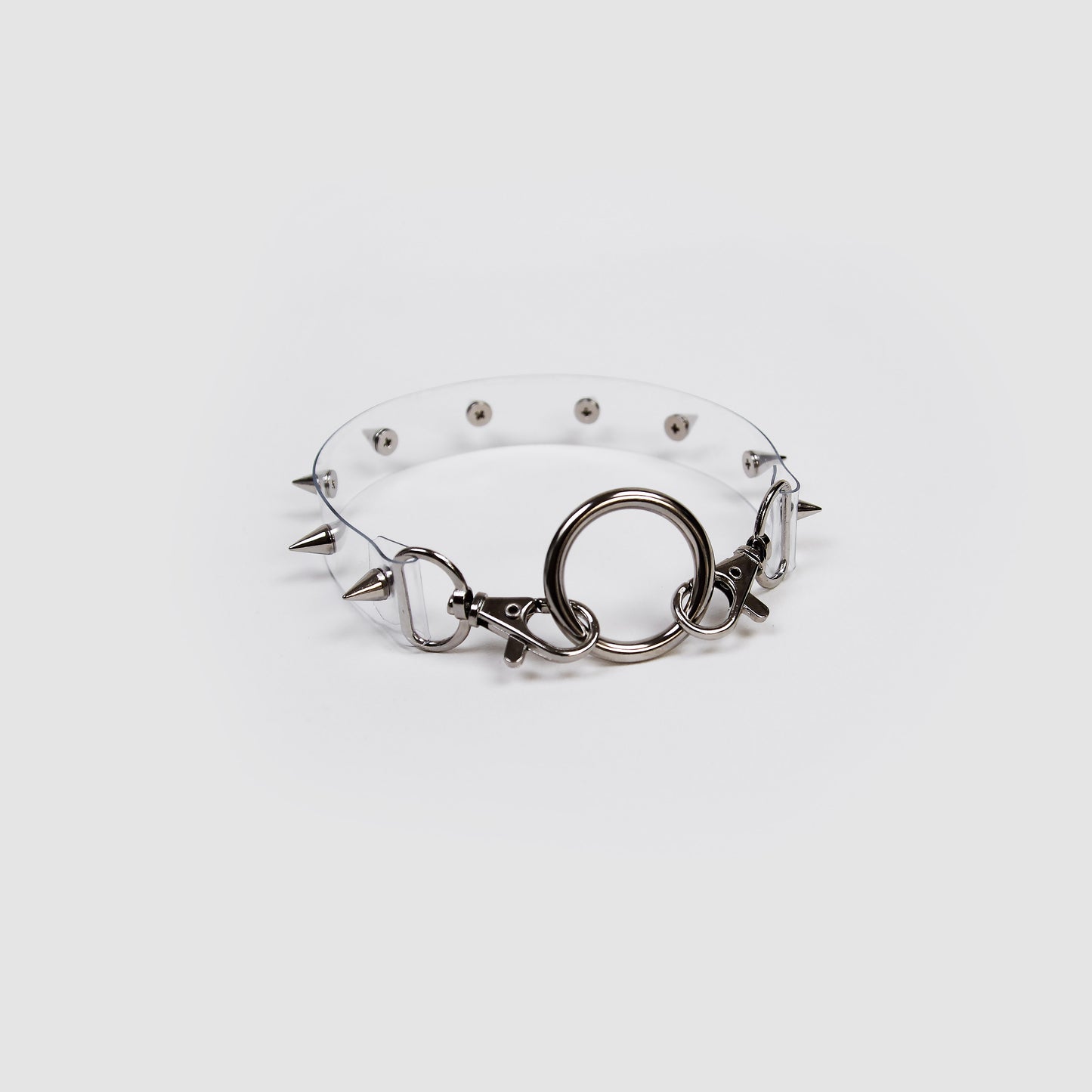 CLEAR CHOKER WITH SPIKES
